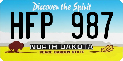 ND license plate HFP987