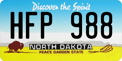 ND license plate HFP988