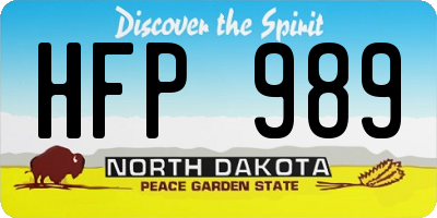 ND license plate HFP989