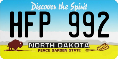 ND license plate HFP992