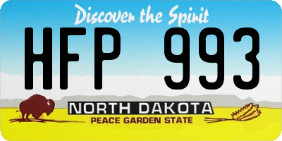ND license plate HFP993