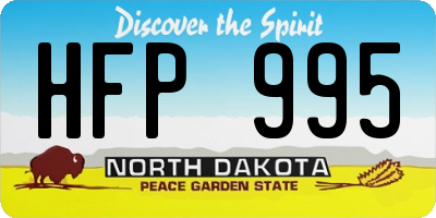 ND license plate HFP995