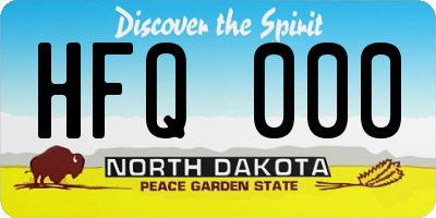 ND license plate HFQ000