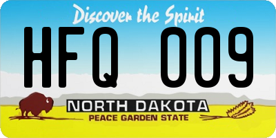 ND license plate HFQ009