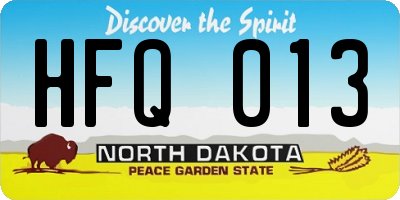 ND license plate HFQ013