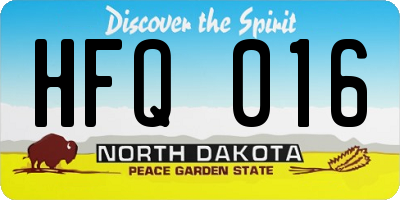 ND license plate HFQ016