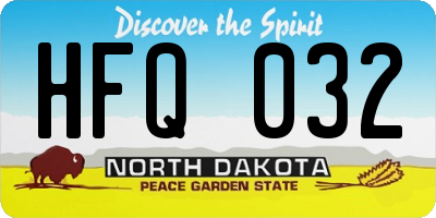 ND license plate HFQ032