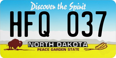 ND license plate HFQ037