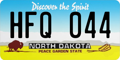 ND license plate HFQ044