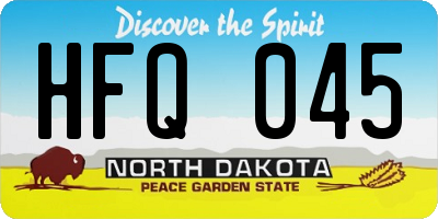 ND license plate HFQ045