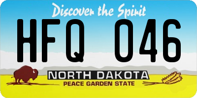 ND license plate HFQ046