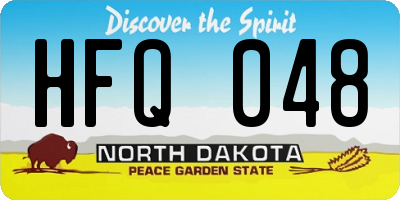 ND license plate HFQ048