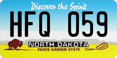 ND license plate HFQ059