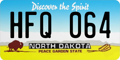 ND license plate HFQ064