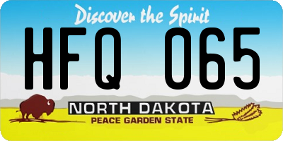 ND license plate HFQ065