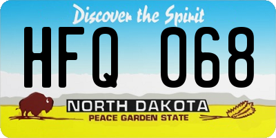 ND license plate HFQ068