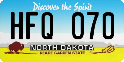 ND license plate HFQ070