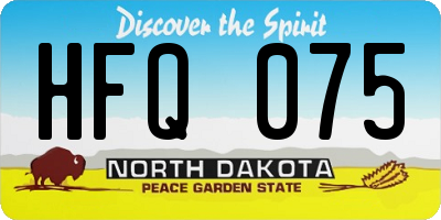ND license plate HFQ075