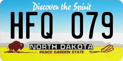 ND license plate HFQ079