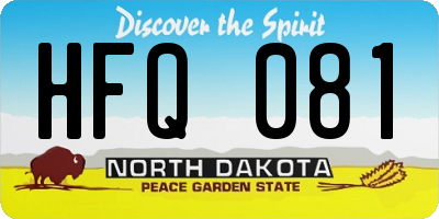 ND license plate HFQ081