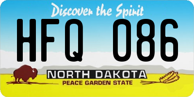 ND license plate HFQ086