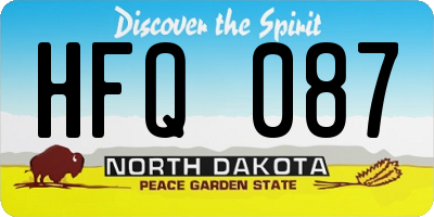 ND license plate HFQ087