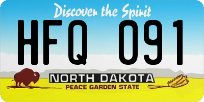 ND license plate HFQ091