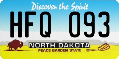 ND license plate HFQ093