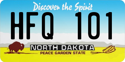 ND license plate HFQ101