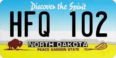 ND license plate HFQ102