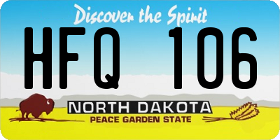 ND license plate HFQ106