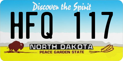 ND license plate HFQ117