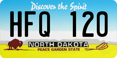 ND license plate HFQ120
