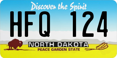 ND license plate HFQ124