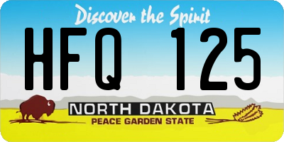 ND license plate HFQ125