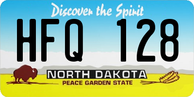 ND license plate HFQ128