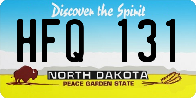 ND license plate HFQ131