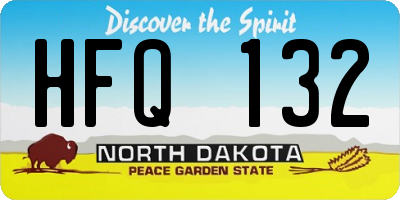 ND license plate HFQ132