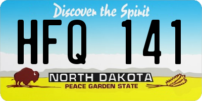 ND license plate HFQ141