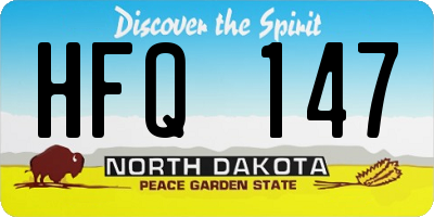 ND license plate HFQ147