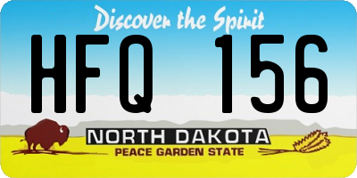 ND license plate HFQ156