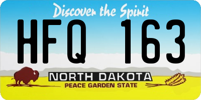 ND license plate HFQ163