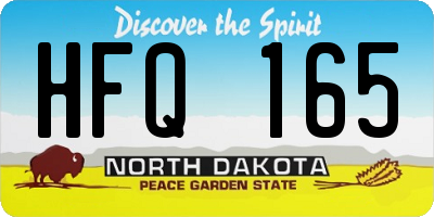ND license plate HFQ165