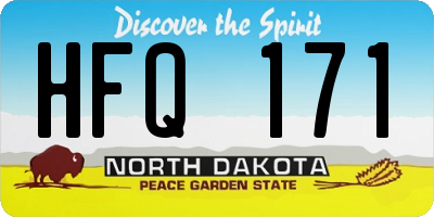ND license plate HFQ171