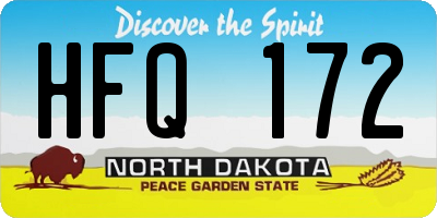 ND license plate HFQ172