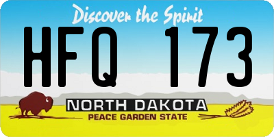 ND license plate HFQ173