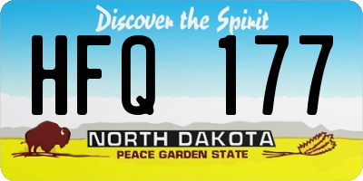 ND license plate HFQ177