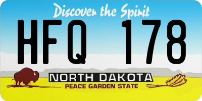 ND license plate HFQ178