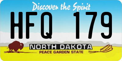 ND license plate HFQ179