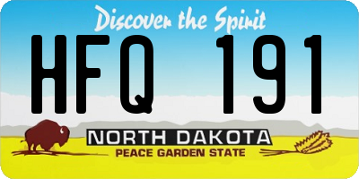 ND license plate HFQ191